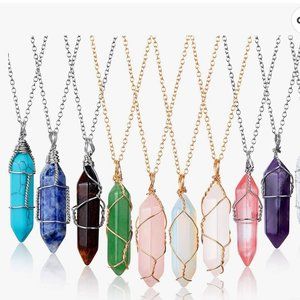 NEW WITH TAGS stunning healing crystal necklaces, many to choose from!